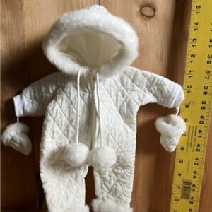 Pleasant Co. Bitty Baby Blue Stripe W/ Pink Hearts Snowsuit & hat